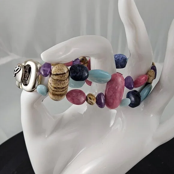 Carolyn Pollack American West 925 SS Gemstone Bracelet Signed - Picture 8 of 10